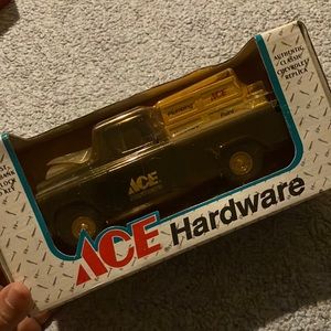 1955 Chevrolet cameo pick up truck bank, diecast metal ace hardware